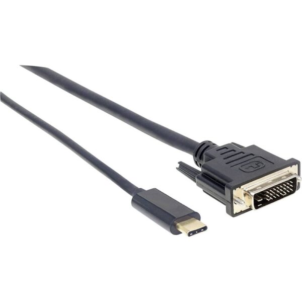 Manhattan 152457 USB-C / DVI Adapterkabel Zwart 2.00 m