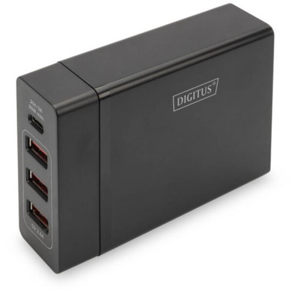 Digitus DA-10195 USB-oplader 72 W 1x USB-C, 3x USB-A USB PD Zwart Binnen USB Power Delivery (USB-PD)