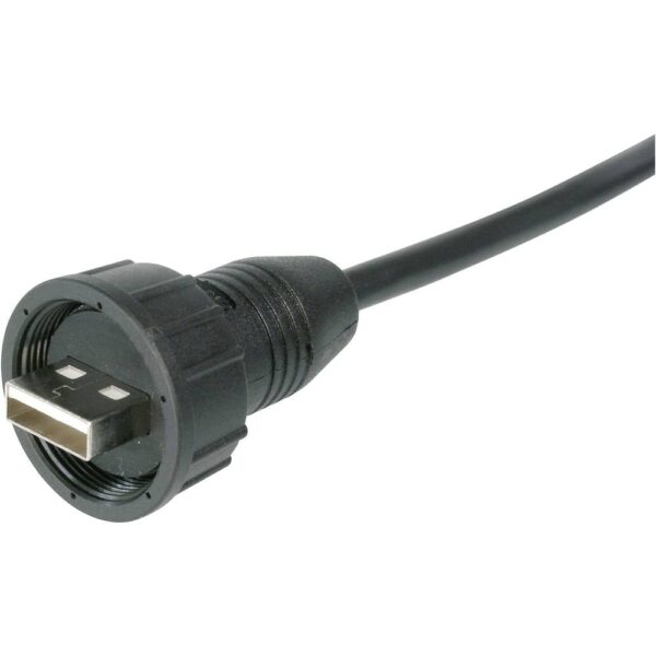 TRU COMPONENTS TC-A-KAB-USBA-MS-1M-203 1586511 USB-stekkeraansluiting 2.0 - IP67 Stekker, recht USB A-stekker met 1m kabel 1 stuk(s)