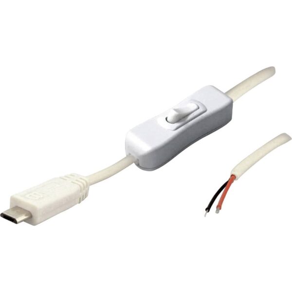 TRU COMPONENTS TC-2509037 USB-kabel met schakelaar Stekker, recht 2-polig bezet 1 stuk(s)