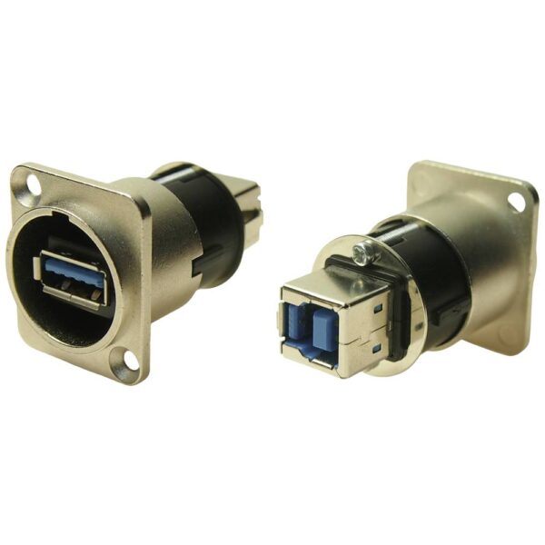 Cliff CP30106 XLRFT USB 3.0 A-B bus nikkel geaard Adapter, inbouw 1 stuk(s)