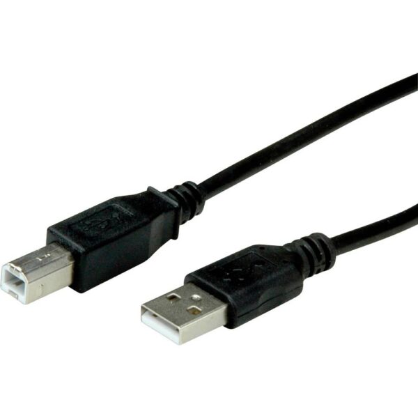 ROLINE RM USB 2.0 kabel, Type A-B, zwart, 0,8 m