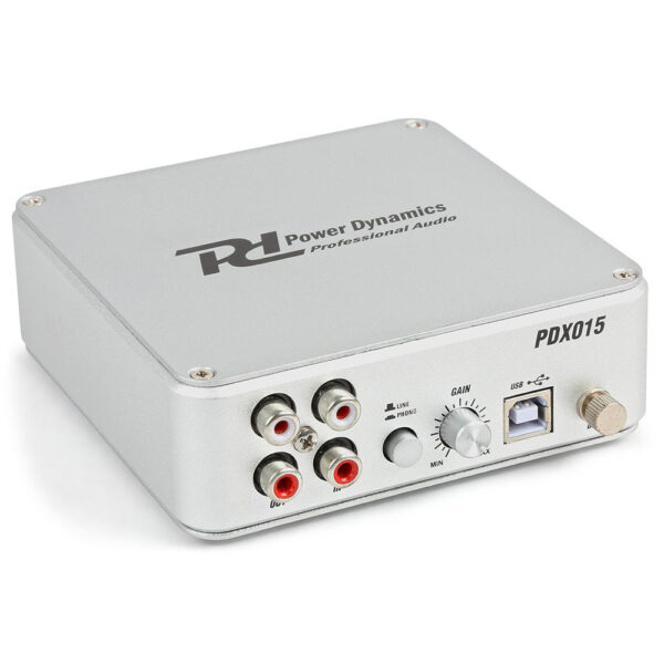 Power Dynamics PDX015 USB Phono voorversterker met software