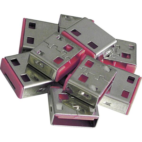 LINDY USB-Lock USB-A-poortslot Set van 10 stuks Roze Zonder sleutel
