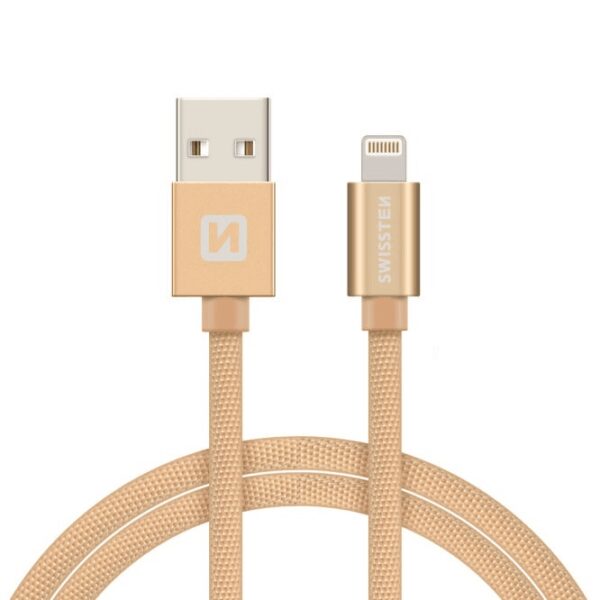 Swissten Swissten Lightning naar USB kabel - Apple Gecertificeerd - 1.2M - Goud