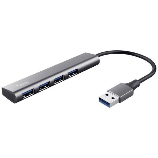 Trust Halyx-4-port USB 3.1 Gen 1-hub 1 + 4 poorten Donkergrijs