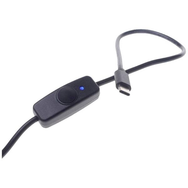 Radxa RockPi_USB-AtoC_SW Stroomkabel [1x USB-A 2.0 stekker - 1x USB-C stekker] 1.50 m Zwart Incl. in/uit-schakelaar