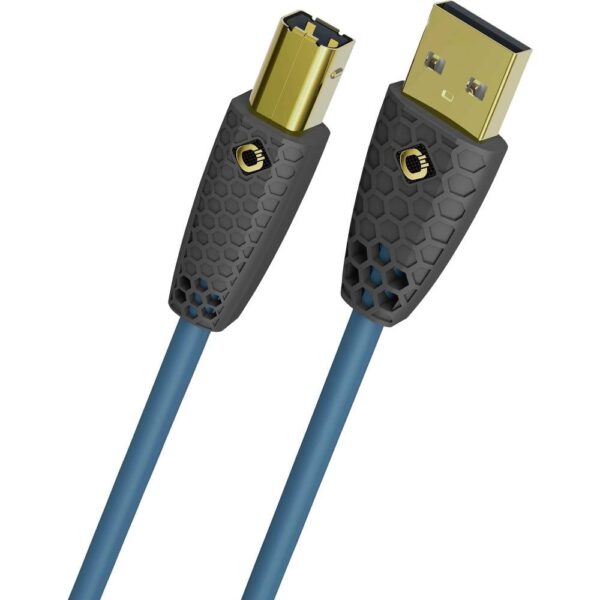 Oehlbach USB-kabel USB-B stekker, USB-A stekker 3 m Petrol-blauw Afgeschermd (dubbel), Vergulde steekcontacten D1C9571
