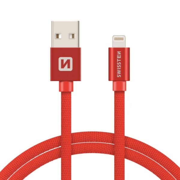 Swissten Swissten Lightning naar USB kabel - Apple Gecertificeerd - 1.2M - Rood