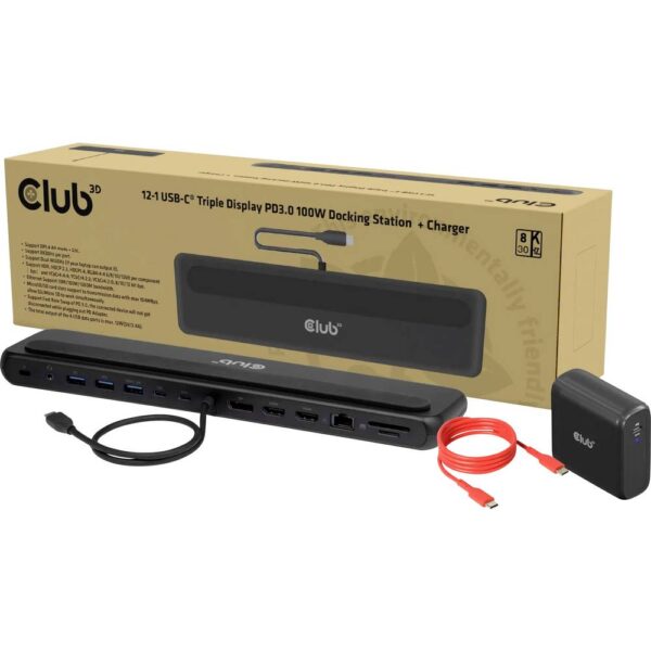club3D CSV-2541 USB-C dockingstation USB-C Power Delivery