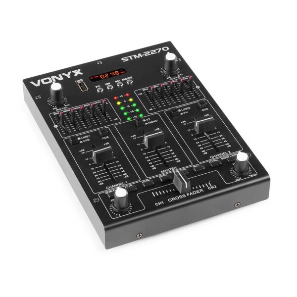 Vonyx STM2270 4-kanaals mixer met effecten, BT, SD, USB & MP3