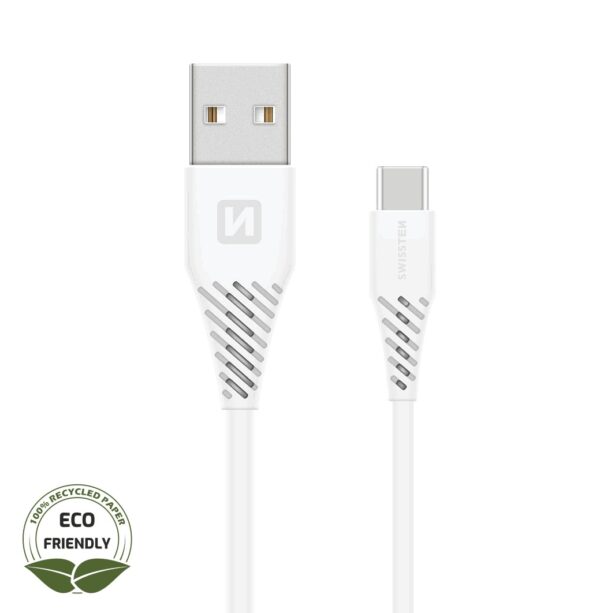 Swissten Swissten USB-C naar USB kabel - 1.2M - Wit - Duurzame verpakking