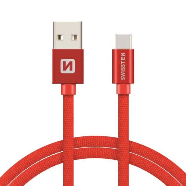 Swissten Swissten USB-C naar USB-A Kabel 1.2M Rood