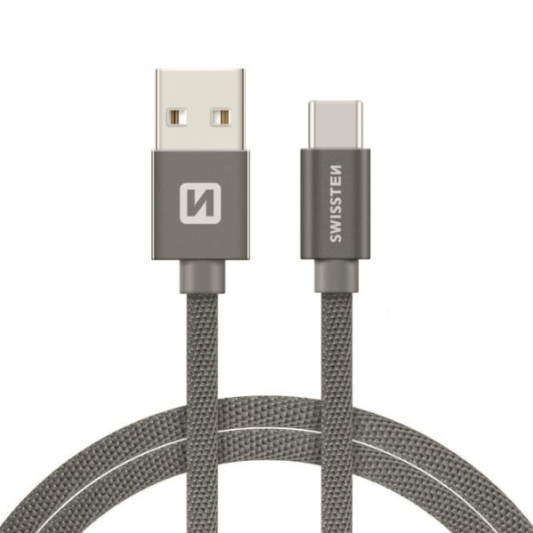 Swissten Swissten USB-C naar USB-A Kabel 1.2M Grijs