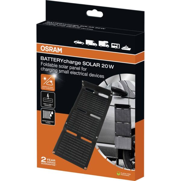 Osram Automotive BATTERYcharge SOLAR 20W INCL. USB Monokristallijn zonnepaneel 20 W 5 V