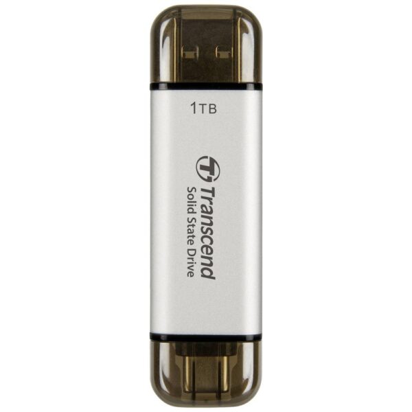 Transcend ESD310S 1 TB Externe SSD harde schijf USB-A 3.2 Gen 2, USB-C Zilver TS1TESD310S