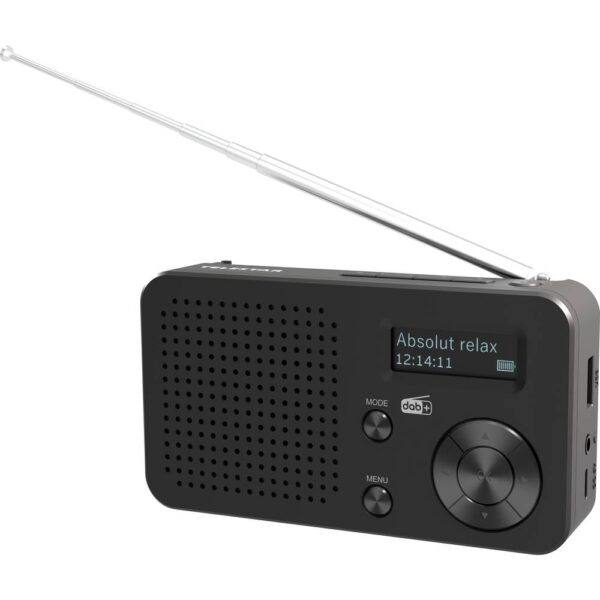 Telestar TELESTAR TOP 100 Schwarz Draagbare radio DAB+, VHF (FM) Bluetooth, USB Acculaadfunctie, Oplaadbaar, Wekfunctie Zwart