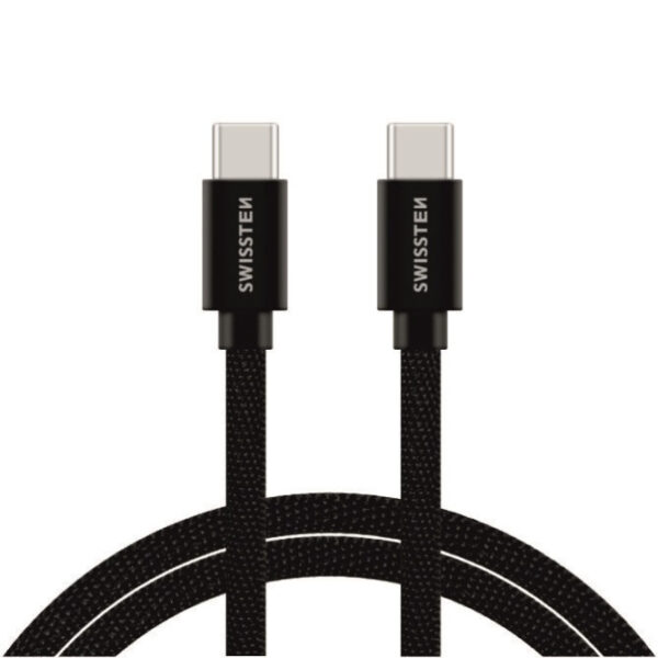 Swissten Swissten USB-C naar USB-C Kabel 1.2M Zwart