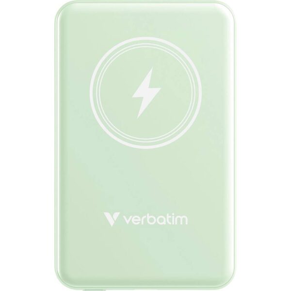 Verbatim Charge n Go Magnetic Wireless Powerbank 5000 mAh Fast Charge, Quick Charge 3.0, USB PD 3.0, Adaptive Fast Charge LiPo USB-C Groen