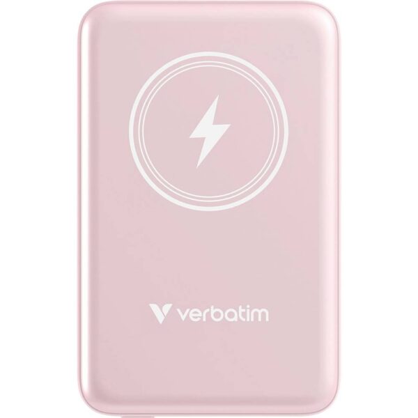 Verbatim Charge n Go Magnetic Wireless Powerbank 10000 mAh Fast Charge, Quick Charge 3.0, USB PD 3.0, Adaptive Fast Charge LiPo USB-C Pink