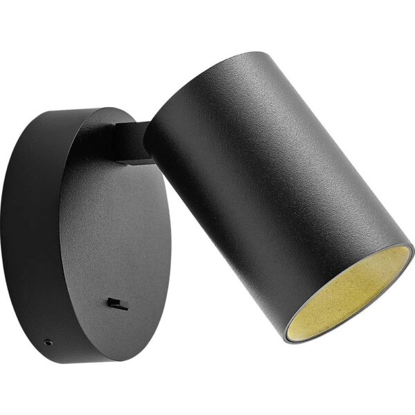 Deko Light Can Tilt rund, 1x 7,5 W GU10, Schwarz 341334 Wandopbouwarmatuur GU10 7.5 W Zwart