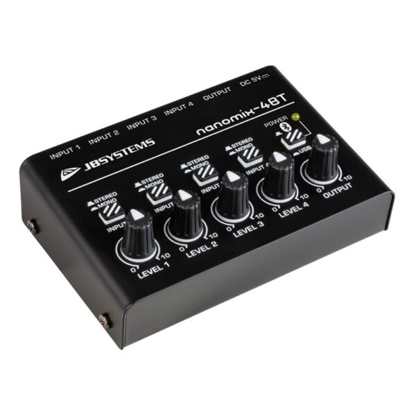 JB Systems NANOMIX-4BT 4-kanaals mixer / audio-interface / bluetooth-ontvanger