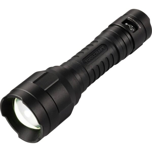 TOOLCRAFT TO-10153320 Zaklamp werkt op Li-ion oplaadbare batterij Instelbare puntgrootte, Verstelbaar, Met USB-poort 1100 lm 30 h 228 g