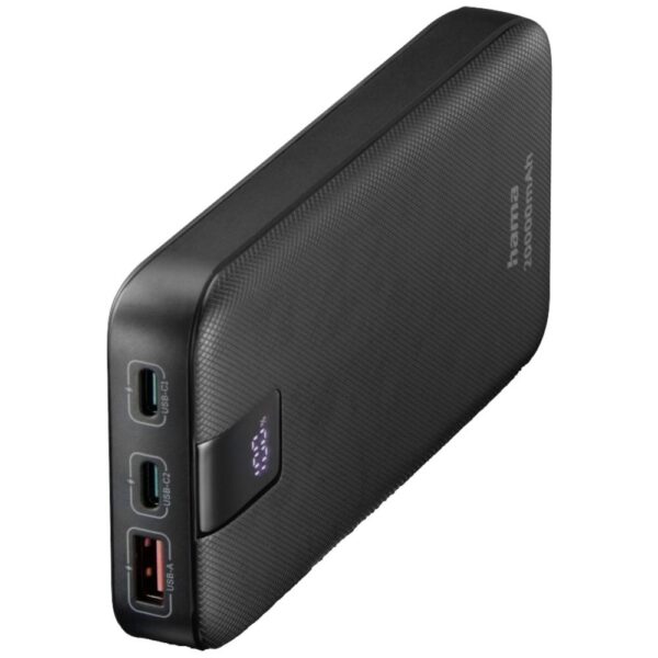 Hama Powerbank 20000 mAh USB PD 3.0, Quick Charge 3.0 LiPo Antraciet