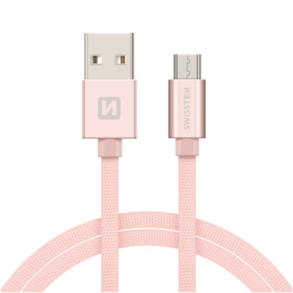 Swissten Swissten Micro-USB naar USB kabel - 0.2M - Roze