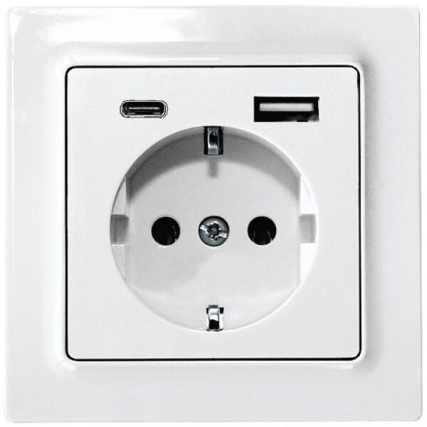 Eltako DSS55E+USBA+C-wg Stopcontact Inbouw (in muur), Schroefbevestiging