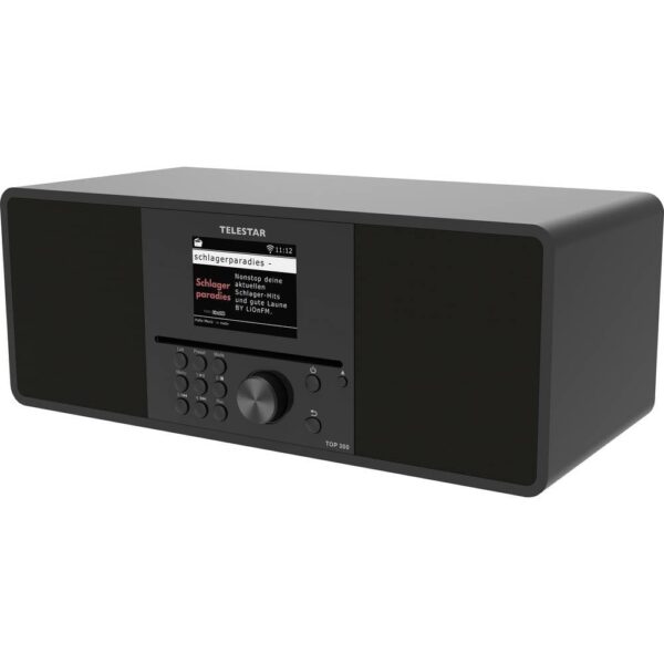 Telestar TOP 300 Schwarz Internetradio met CD-speler Internet, DAB+, VHF (FM) USB, WiFi, Internetradio, DAB+, CD, Bluetooth, AUX Incl. afstandsbediening Zwart