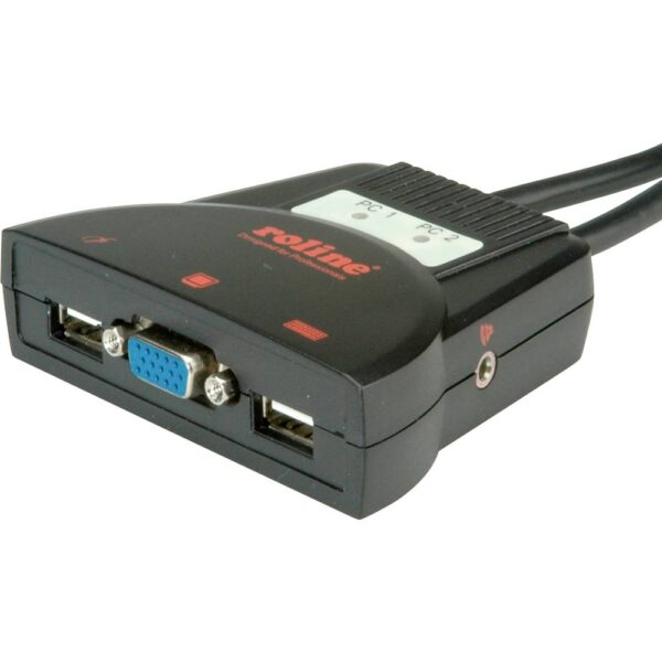 ROLINE KVM Switch Star 2 PCs, VGA, USB, audio