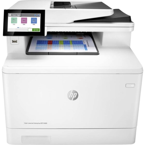 HP Color LaserJet Enterprise M480f MFP Multifunctionele printer Laser, kleur Kleur A4 Printen, scannen, kopiëren, faxen ADF, Duplex, LAN, USB