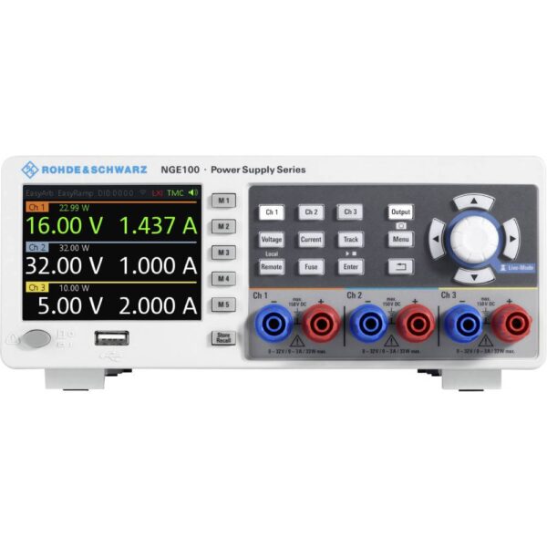 Rohde & Schwarz NGE103B Labvoeding, regelbaar 0 - 32 V/DC 0 - 3 A 100 W USB OVP, Op afstand bedienbaar Aantal uitgangen: 3 x
