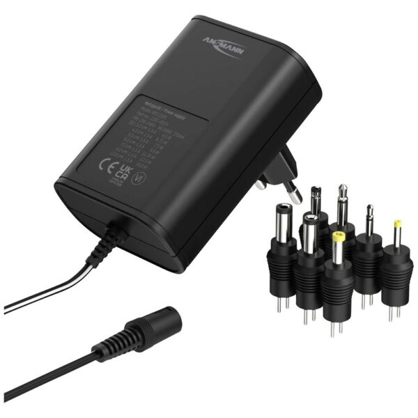 Ansmann 1201-0024 Stekkernetvoeding, instelbaar 12 V/DC, 9 V/DC, 7.5 V/DC, 6 V, 4.5 V/DC, 3 V 1500 mA 18 W