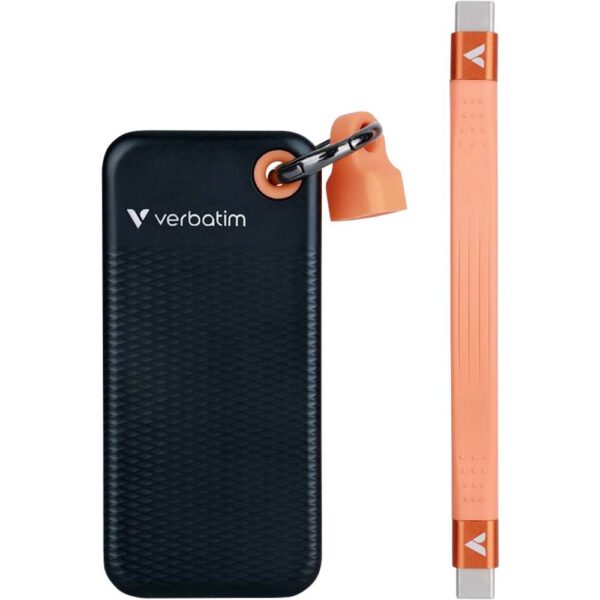 Verbatim Pocket 2 TB Externe SSD harde schijf USB-C 3.2 Gen 2 Zwart, Oranje 32197