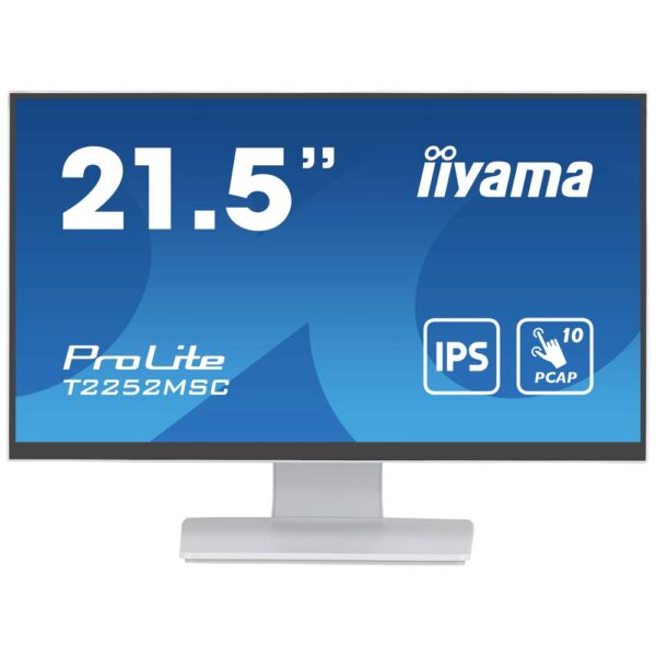 Iiyama 21,5 WHITE Bonded PCAP Touchscreen monitor Energielabel: C (A - G) 54.6 cm (21.5 inch) 1920 x 1080 Pixel 16:9 5 ms HDMI, DisplayPort, USB-A 3.2 Gen 1