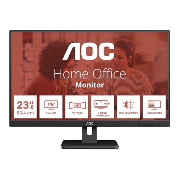 AOC Essential-line 24E3UM LED-monitor Energielabel E (A - G) 61 cm (24 inch) 1920 x 1080 Pixel 16:9 4 ms HDMI, DisplayPort, Hoofdtelefoonaansluiting, USB,