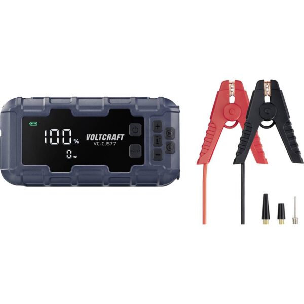 VOLTCRAFT Snelstartsysteem VC-CJS77 VC-16533725 Starthulpstroom: 600 A 2x USB-contact, Laad- en opslagstation, Elektronische bescherming, Compressor,