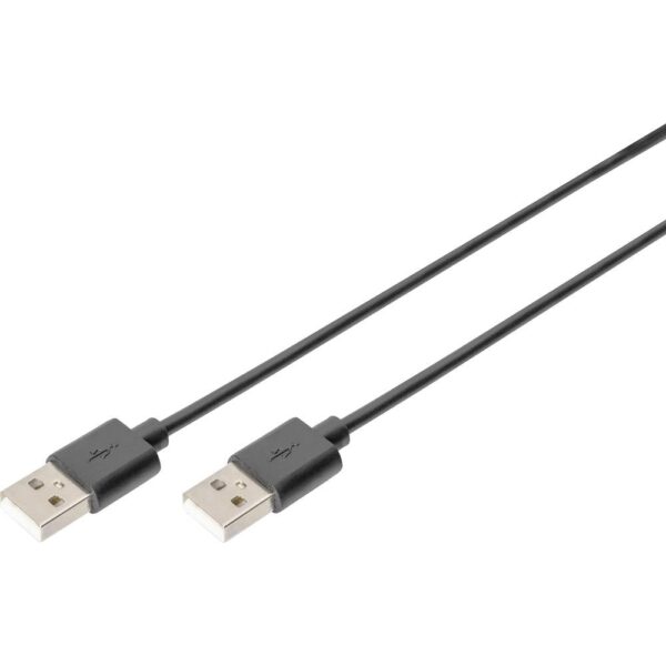 Digitus USB-kabel USB 2.0 USB-A stekker, USB-A stekker 1.80 m Zwart AK-300100-018-S