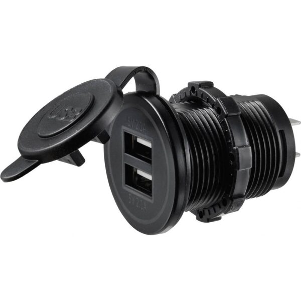 TRU COMPONENTS TC-9070412 USB-oplaadstekker met 2 USB A-aansluitingen Bus, inbouw 1 stuk(s)