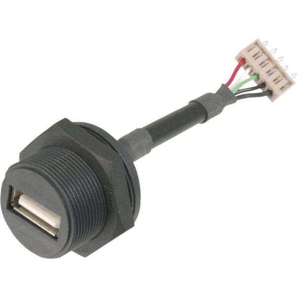 TRU COMPONENTS TC-A-USB-APFS-203 1586508 USB-stekkeraansluiting 2.0 - IP67 Bus, inbouw USB A-bus naar 5-polige stekker 1 stuk(s)