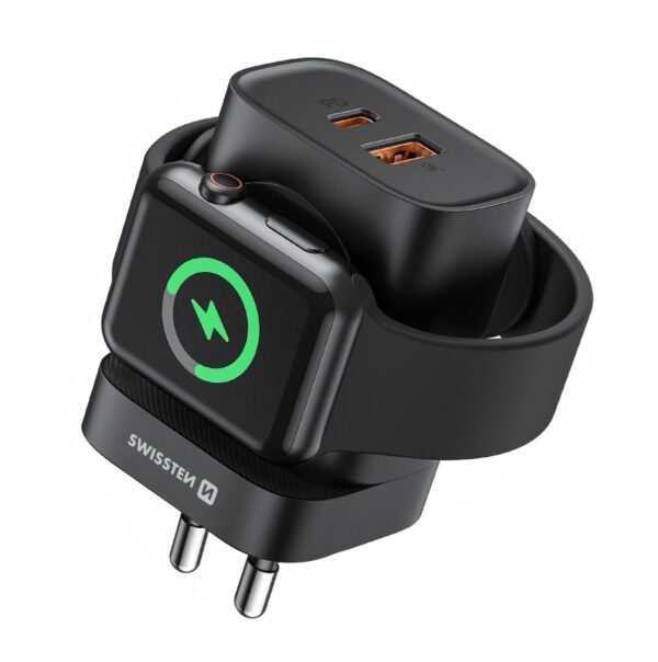 Swissten Swissten Apple Watch USB Oplader - 22.5W - Zwart
