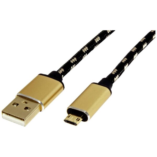 ROLINE GOLD USB 2.0 Kabel, USB A Male - Micro USB B Male, 0,8 m